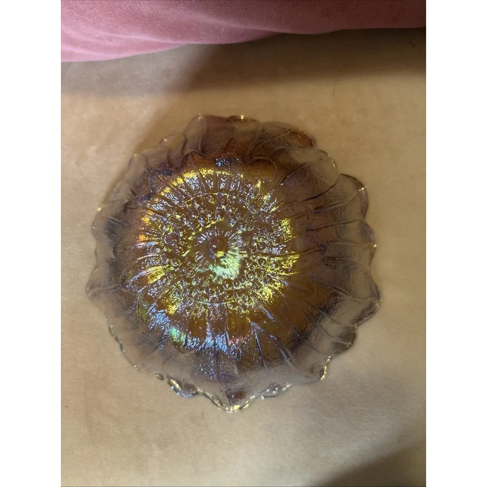Vintage Indiana Glass Marigold Carnival Glass Sunflower Bowl